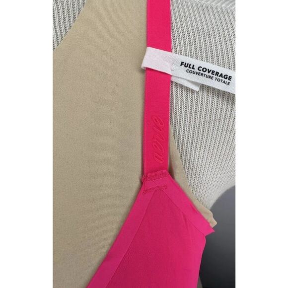 Aerie Smoothez Hot Pink Unlined Underwire Full Coverage Bra Size 32C Stretch NEW - Picture 3 of 3